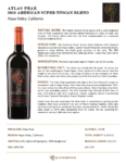 2018 Atlas Peak American Super Tuscan Blend – Fact Sheet