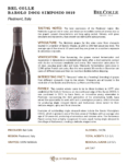2019 Bel Colle Barolo DOCG Simposio – Fact Sheet