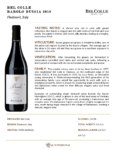 2019 Bel Colle Barolo Bussia – Fact Sheet