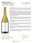 2022 Benton Hills Chardonnay – Fact Sheet