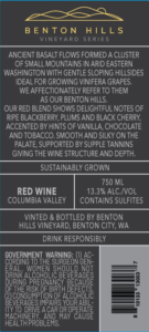 Benton Hills Chardonnay – Back Label – Non-Vintage