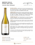 2022 Benton Hills Pinot Gris – Fact Sheet