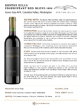 2020 Benton Hills Proprietary Red Blend – Fact Sheet