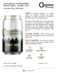 Cascadian Outfitters Pinot Gris 335mL Can – Fact Sheets