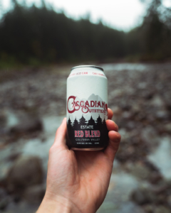 Cascadian Outfitters Red Blend 335mL Can – Beauty – Holding bottle
