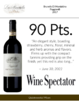 2017 Cortonesi Poggiarelli Brunello di Montalcino – 90 points, Wine Spectator – Accolade Sell Sheet