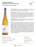 2021 Count Karolyi Grüner Veltliner – Fact Sheet