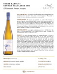 2023 Count Karolyi Grüner Veltliner – Fact Sheet