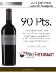 2018 Eponymous Cabernet Sauvignon – 90 points, Wine Enthusiast – Accolade Sell Sheet