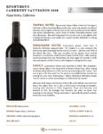 2020 Eponymous Cabernet Sauvignon – Fact Sheet