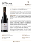 2020 Forrest Pinot Noir – Fact Sheet