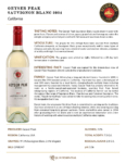 2024 Geyser Peak Sauvignon Blanc – Fact Sheet