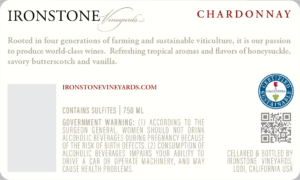 Ironstone Chardonnay – Back Label – 2022 & After
