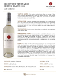 2021 Ironstone Chenin Blanc – Fact Sheet