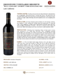 2020 Ironstone Reserve Rous Vineyards ‘Ancient Vines’ Zinfandel – Fact Sheet
