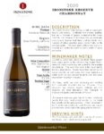 2020 Ironstone Reserve Chardonnay – Fact Sheet