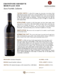 2020 Ironstone Reserve Meritage – Fact Sheet