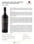 2020 Ironstone Reserve Old Vine Zinfandel – Fact Sheet
