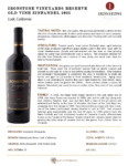 2021 Ironstone Reserve Old Vine Zinfandel – Fact Sheet