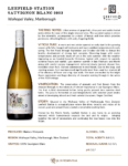 2023 Leefield Station Sauvignon Blanc – Fact Sheet