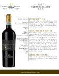 2017 Luca Bosio Barbera d’Alba ‘Egidio’ – Fact Sheet