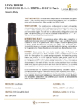 Luca Bosio Prosecco DOC Extra-Dry – Fact Sheet – 187mL