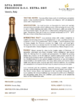 Luca Bosio Prosecco DOC Extra-Dry – Fact Sheet – 750mL