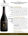 2017 Lucas & Lewellen Pinot Noir Goodchild High 9 – Fact Sheet