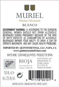 Muriel Blanco – Back Label – Non-Vintage
