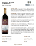 2014 Muriel Gran Reserva – Fact Sheet