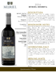 2016 Muriel Reserva – Fact Sheet