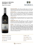 2018 Muriel Reserva – Fact Sheet