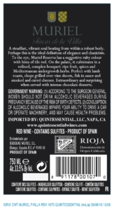 Muriel Reserva – Back Label – 2016 & After