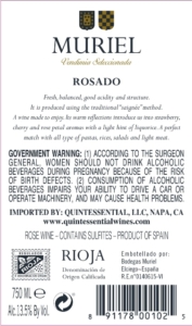 Muriel Rosado – Back Label – Non-Vintage