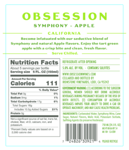 Obsession Symphony – Apple – Back Label