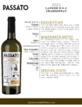 2021 Passato Organic Langhe Chardonnay – Fact Sheet