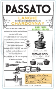Passato Organic Langhe Chardonnay – Front Label – Non-Vintage