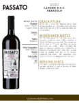 2020 Passato Langhe Nebbiolo, Made with Organic Grapes – Fact Sheet