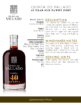 Quinta do Vallado 40 Year Old Tawny – Fact Sheet