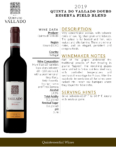 2019 Quinta do Vallado Reserva Red Field Blend – Fact Sheet