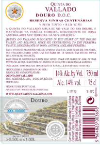Quinta do Vallado Reserva Red Field Blend – Back Label – Non-Vintage