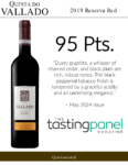 2019 Quinta do Vallado Touriga Nacional – 95 points, Tasting Panel – Accolade Sell Sheet