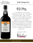 2018 Quinta do Vallado Vintage Port – 93 points, Wine Advocate – Accolade Sell Sheet