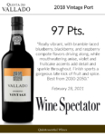 2018 Quinta do Vallado Vintage Port – 97 points, Wine Spectator – Accolade Sell Sheet