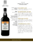 2019 Quinta do Vallado Vintage Port – Fact Sheet