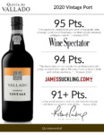 2020 Quinta do Vallado Vintage Port – Accolades Sell Sheet
