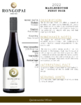 2022 Rongopai Marlborough Pinot Noir – Fact Sheet