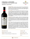2019 Simonsig ‘Labyrinth’ Cabernet Sauvignon – Fact Sheet