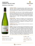2023  Simonsig Chenin Blanc – Fact Sheet