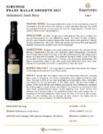 2017 Simonsig Frans Malan Reserve – Fact Sheet